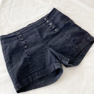 Forever 21+ plus black high waisted stretchy denim shorts